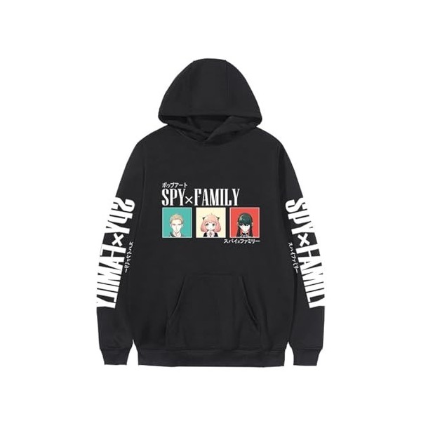 GROGG Anime Spy X Family Hoodie Manches Longues Anya Imprimé Hoodie Pullover Spy X Family Anya Kawaii Sweat - Shirt pour Adul
