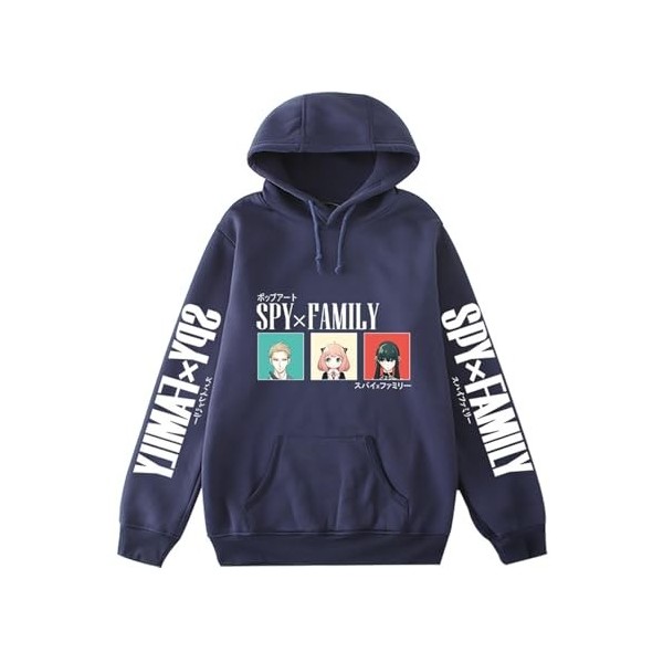 GROGG Anime Spy X Family Hoodie Manches Longues Anya Imprimé Hoodie Pullover Spy X Family Anya Kawaii Sweat - Shirt pour Adul
