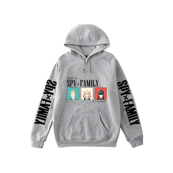 GROGG Anime Spy X Family Hoodie Manches Longues Anya Imprimé Hoodie Pullover Spy X Family Anya Kawaii Sweat - Shirt pour Adul