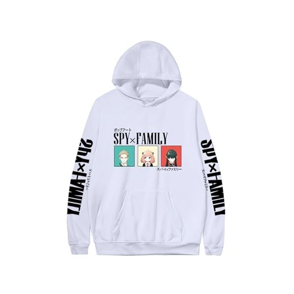 GROGG Anime Spy X Family Hoodie Manches Longues Anya Imprimé Hoodie Pullover Spy X Family Anya Kawaii Sweat - Shirt pour Adul