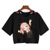 zhedu Spy X Family T-Shirt Manga Japonais Anime Anya Forger Harajuku T-Shirt Punk Col en V Sexy Haut Court T-Shirt S,Color 6