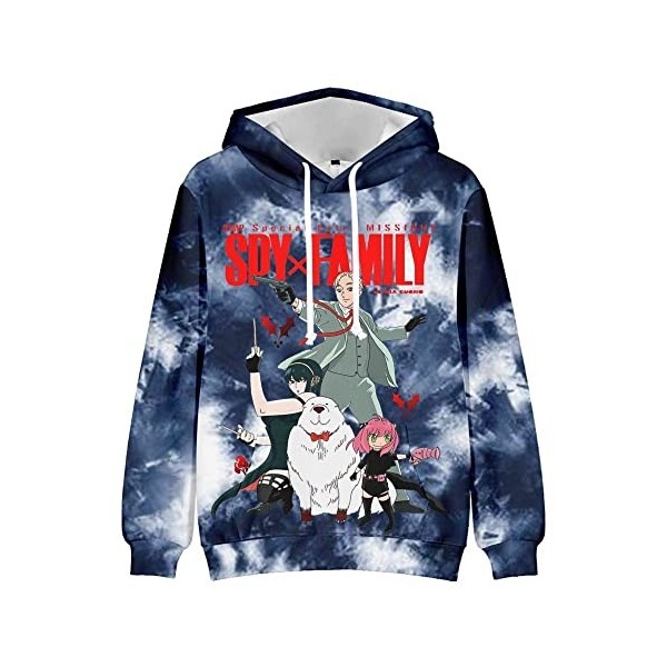 LKY STAR Spy x Family Sweats à Capuche Impression en 3D Sweatshir Langarm pour Garçons Filles Anya Loid Yor Forger Anime Cosp