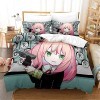XSLGOGO Spy x Family Parure de lit 3 pièces Anya Yor Loid Bond Prints Parure de lit Anime Housse de Couette et taies doreill