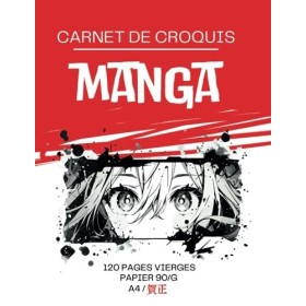 Carnet de Croquis Manga Dessin: Cahier de dessin manga - Format A4 facile a dessiner - Sketchbook 100 pages vierges - Papier 