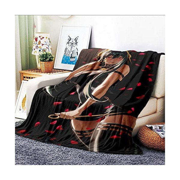 VOZMIO Spy×Family Couverture Douce Chaude en Flanelle De Haute Qualité Adaptée à Lacouverture De Climatisation Couverture Béb