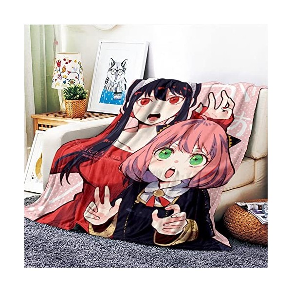 VOZMIO Spy×Family Couverture Douce Chaude en Flanelle De Haute Qualité Adaptée à Lacouverture De Climatisation Couverture Béb