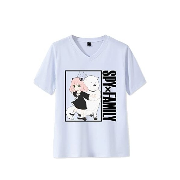 westtrend Anime Spy x Family T-Shirt Yor Forger T-Shirt col V Loid Forger Hauts à Manches Courtes de Mode Anya Forger Sweat p