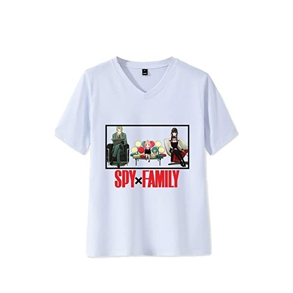 westtrend Anime Spy x Family T-Shirt Yor Forger T-Shirt col V Loid Forger Hauts à Manches Courtes de Mode Anya Forger Sweat p