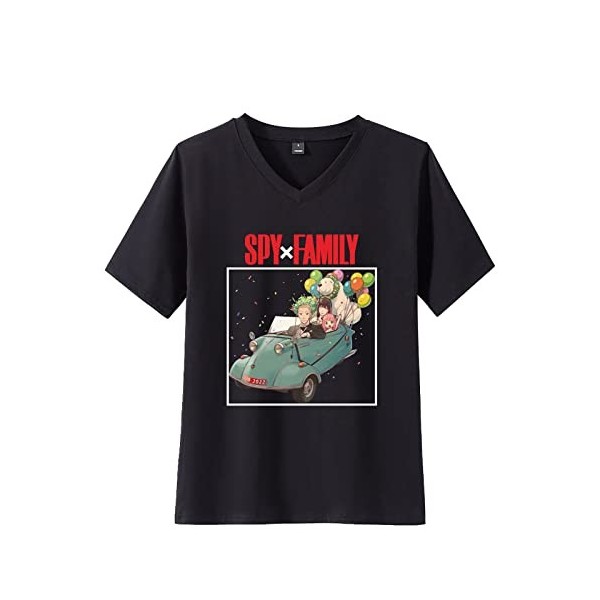 westtrend Anime Spy x Family T-Shirt Yor Forger T-Shirt col V Loid Forger Hauts à Manches Courtes de Mode Anya Forger Sweat p