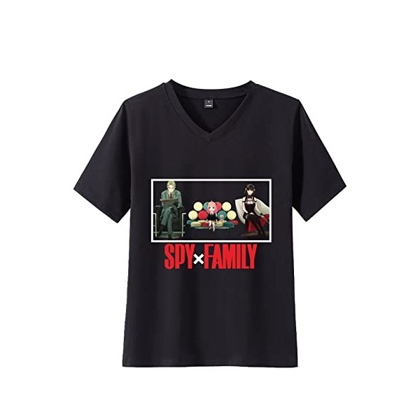 westtrend Anime Spy x Family T-Shirt Yor Forger T-Shirt col V Loid Forger Hauts à Manches Courtes de Mode Anya Forger Sweat p