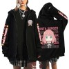 westtrend Anime Spy X Family Jumper Anya Forger Hoodies Stylish Basic Zipper Coat Forger Anya for Trend Cardigan Coat