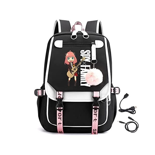 LKY STAR Spy x Family Sac à Dos Femme Fille Cartable Primaire Rucksack,Très Approprié pour Lécole, les Voyages,22L