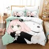 acsefire Anime Spy x Family Ensemble de literie imprimé Housse de Couette Ensembles 2 pièces Housse de Couette et taies dore