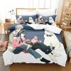 acsefire Anime Spy x Family Ensemble de literie imprimé Housse de Couette Ensembles 2 pièces Housse de Couette et taies dore