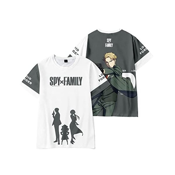 Anime T-Shirt à Manches Courtes Spy x Family Merch Tops Imprimés en 3D Garçon Fille Cosplay Tee