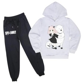acsewater Enfants Anime Spy x Family Hoodie Pantalon Survêtements Anya Forger Sweat À Manches Longues Taille Élastique Pantal