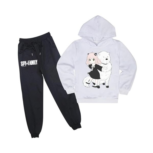 acsewater Enfants Anime Spy x Family Hoodie Pantalon Survêtements Anya Forger Sweat À Manches Longues Taille Élastique Pantal