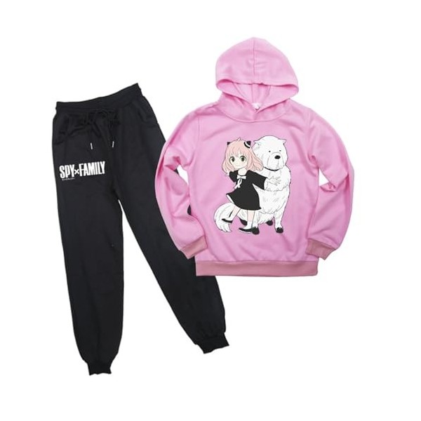 acsewater Enfants Anime Spy x Family Hoodie Pantalon Survêtements Anya Forger Sweat À Manches Longues Taille Élastique Pantal