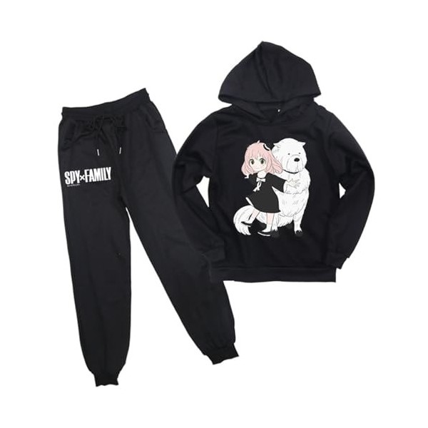 acsewater Enfants Anime Spy x Family Hoodie Pantalon Survêtements Anya Forger Sweat À Manches Longues Taille Élastique Pantal