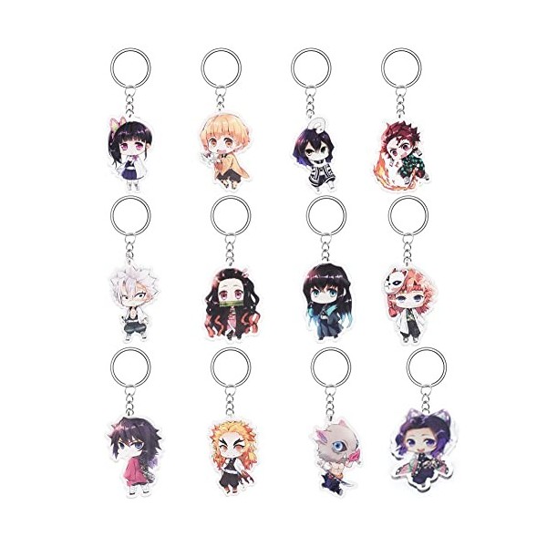 Nesloonp Porte-clés Cartoon Porte-clés Porte-clés Ornement Cadeau Ornement Anime Motif Anime Personnage Double Face Porte-clé