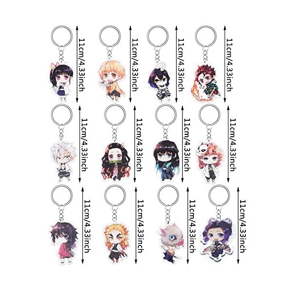 Nesloonp Porte-clés Cartoon Porte-clés Porte-clés Ornement Cadeau Ornement Anime Motif Anime Personnage Double Face Porte-clé