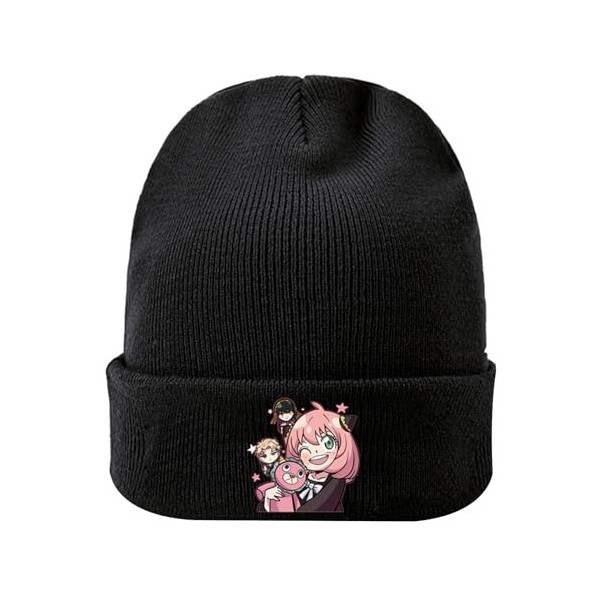 westtrend Bonnet en Maille Dessin Animé Chapeau tricoté Spy x Family Anya Forger Automne Hiver Hommes et Femmes Outdoor Chaud