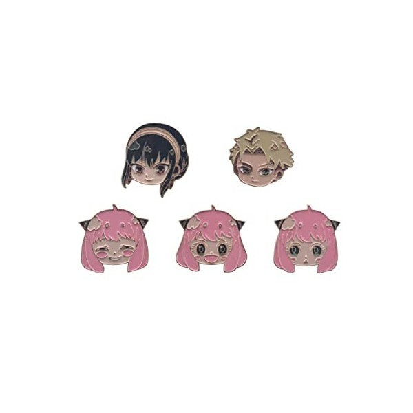 Amasukami Badge de Twilight Badge de Bond Forger Badge de Yor Forger Badge de Anya Forger,5 Unités