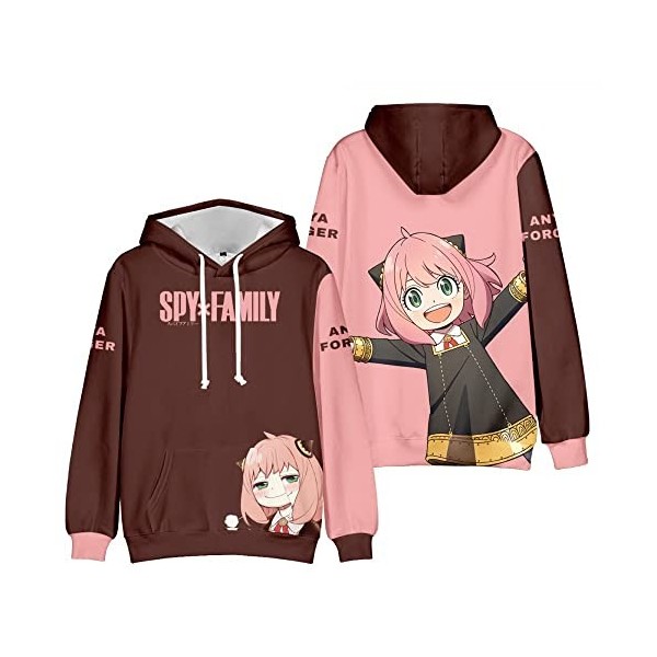 LKY STAR Spy x Family Sweats à Capuche Impression en 3D Sweatshir Langarm pour Garçons Filles Anya Loid Yor Forger Anime Cosp