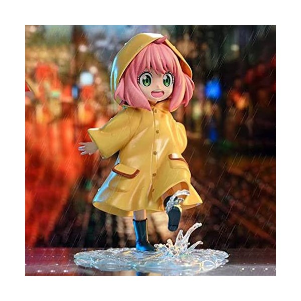Zhongkaihua Anya Forger Figurine Yor Forger Yellow Raincoat Anime Figurine PVC Statue Modèle Jouet Collection Ornements Maiso