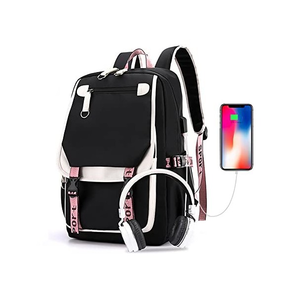 LKY STAR Spy x Family Sac à Dos Femme Fille Cartable Primaire Rucksack,Très Approprié pour Lécole, les Voyages,22L