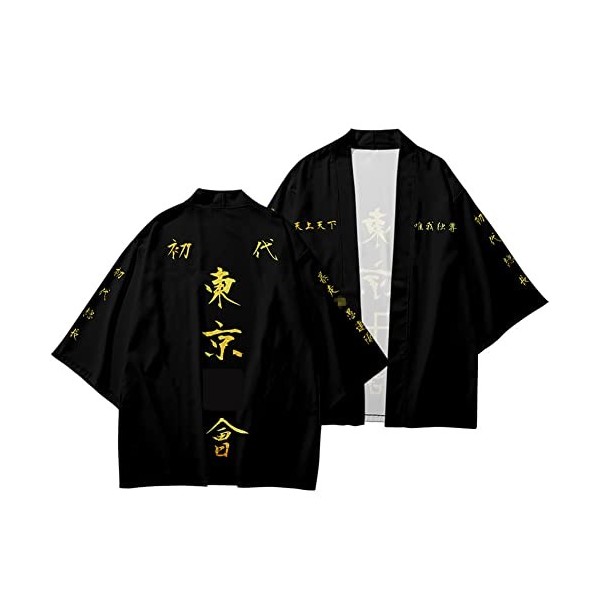 Amycute Veste Tokyo Revengers Manteau Cape, Draken Ryuguji Kimono Cosplay Costume Mikey Noir Deguisement Uniforme Unisexe Kim