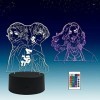 2 en 1,Tokyo Revengers,Baji,Mikey,lampe animée menée illusion 3D, télécommande RVB à 16 couleurs, veilleuse bébé led