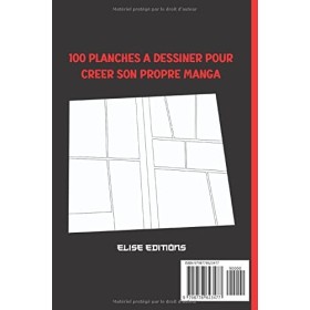 CREE TON MANGA: livre de bande dessinée vierge avec 100 planches à personnaliser pour dessiner et créer sa propre histoire de