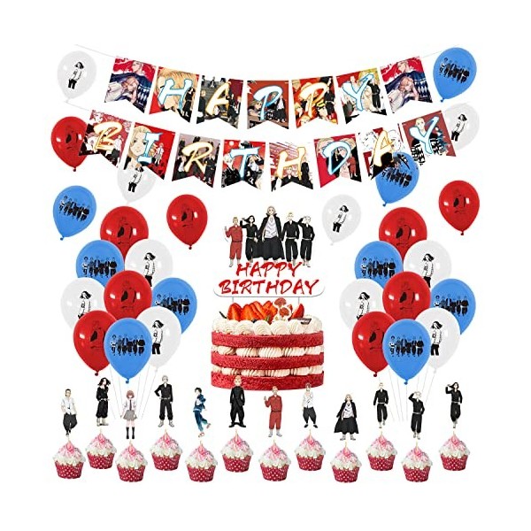 Deco Anniversaire Tokyo Revengers Anniversaire Décorations Tokyo Revengers Ballons Anniversaire Tokyo Revengers Décorations G