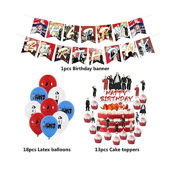Deco Anniversaire Tokyo Revengers Anniversaire Décorations Tokyo Revengers Ballons Anniversaire Tokyo Revengers Décorations G