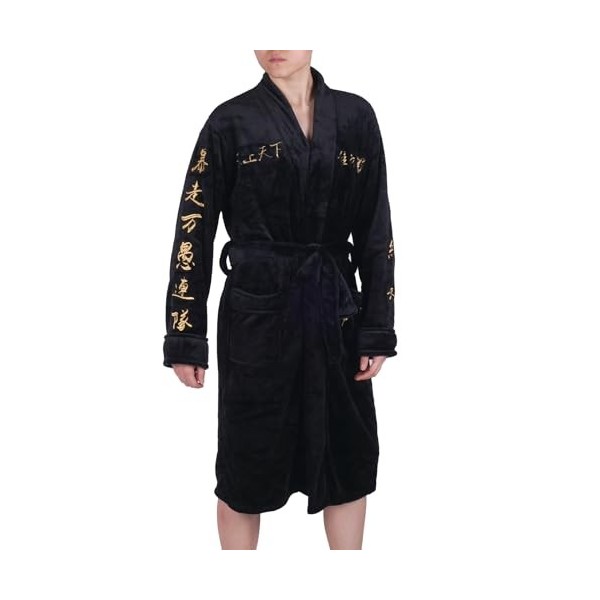 CoolChange Toman Peignoir avec caractères brodés pour les fans de Tokyo Revengers | Tailles : S/M, L/XL, Noir , M