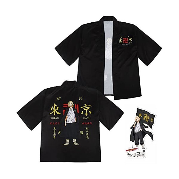 Veste du Tokyo Revengers Cosplay Manteau Ryuguji Ken Kimono Japonais Halloween Carnaval Unisexe avec Figurine