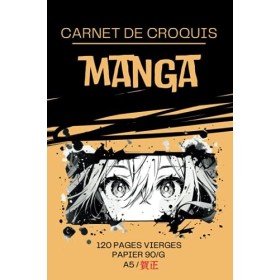 Carnet de Croquis Manga Dessin: Format A5 facile a transporter - Carnet de dessin manga - 120 pages vierges de haute qualité 