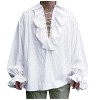 JJPAR Chemise Gothique pour Hommes Steampunk Collier et Lacet Avant Costume Pirate Homme Sweat-Shirt Manches Longues pour Che