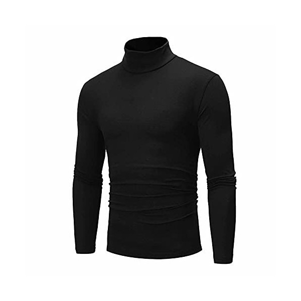 JJPAR Tee Shirt Homme Sport Manches Longues Marque Col Roulé Pas Cher Chemise Sweatshirt Hommes Respirant Slim Chaud Décontra