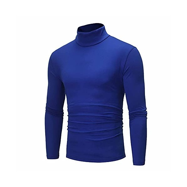 JJPAR Tee Shirt Homme Sport Manches Longues Marque Col Roulé Pas Cher Chemise Sweatshirt Hommes Respirant Slim Chaud Décontra