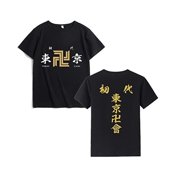 LKY STAR Tokyo Revengers T-Shirt de Unisexe été décontracté Hauts à Manches Courtes Mikey Draken Haut à Manches Courtes pour 