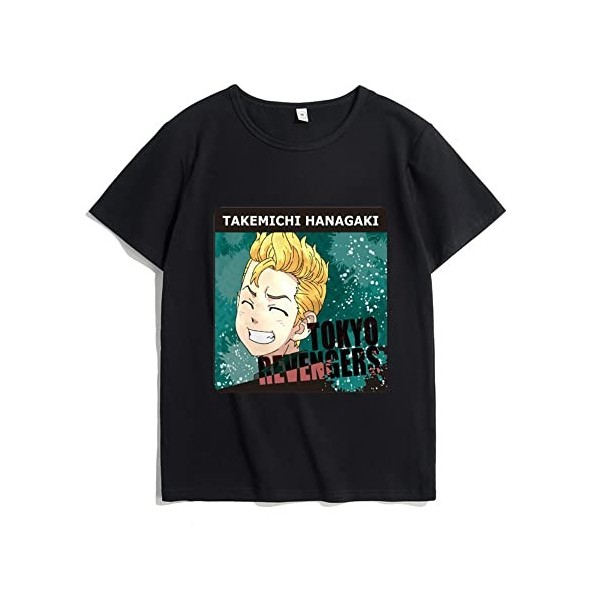 LKY STAR Tokyo Revengers T-Shirt de Unisexe été décontracté Hauts à Manches Courtes Mikey Draken Haut à Manches Courtes pour 