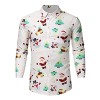 JJPAR Chemises de Noël Moche pour Hommes T-Shirts Boutonnés à Manches Longues 3D Funky Chemise Hawaïenne Imprimé Père Noël Hi