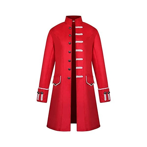 JJPAR Veste Homme Gothique Queue Pie Steampunk Médiéval pour Homme Manteau de Marche Victorien Costume Cosplay Veste de Smoki