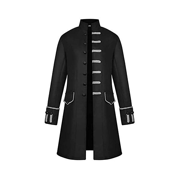 JJPAR Veste Homme Gothique Queue Pie Steampunk Médiéval pour Homme Manteau de Marche Victorien Costume Cosplay Veste de Smoki