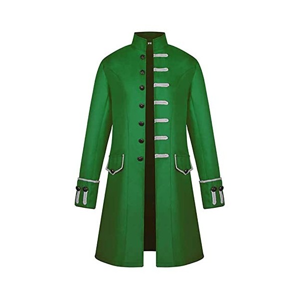 JJPAR Veste Homme Gothique Queue Pie Steampunk Médiéval pour Homme Manteau de Marche Victorien Costume Cosplay Veste de Smoki