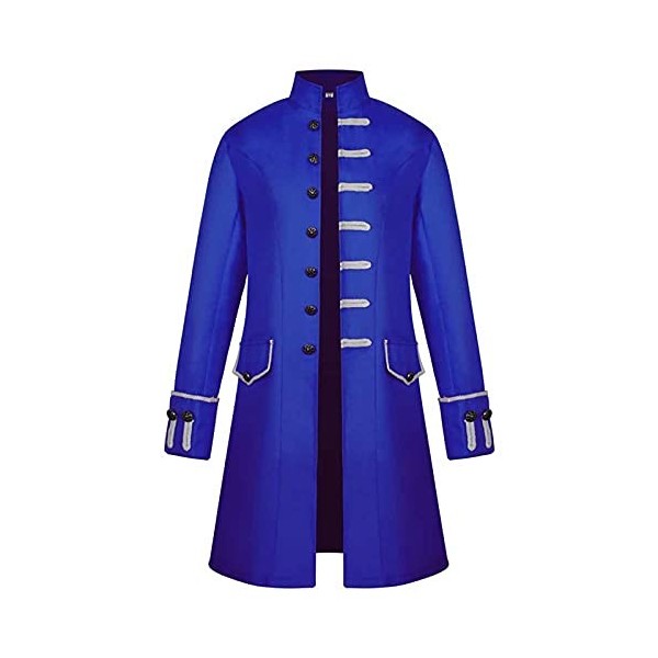JJPAR Veste Homme Gothique Queue Pie Steampunk Médiéval pour Homme Manteau de Marche Victorien Costume Cosplay Veste de Smoki