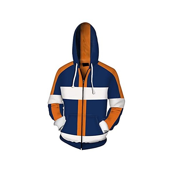 Piccodos Homme Femme Anime Impression 3D Veste Zippée Hoodie Revengers Nahoya Kawata Souta Smiley Angry Sweat à Manches Longu