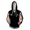 Piccodos Homme Femme Anime Impression 3D Veste Zippée Hoodie Revengers Nahoya Kawata Souta Smiley Angry Sweat à Manches Longu